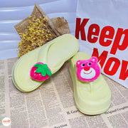 Dép kẹp gấu dâu 7cm