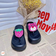 Dép kẹp gấu dâu 7cm