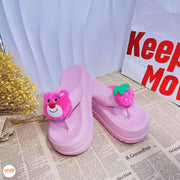 Dép kẹp gấu dâu 7cm