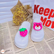 Dép kẹp gấu dâu 7cm