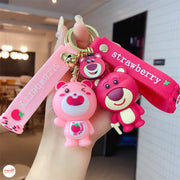 Móc khóa gấu dâu có dây DQ