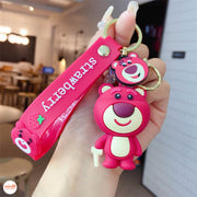 Móc khóa gấu dâu có dây DQ