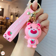 Móc khóa gấu dâu có dây DQ