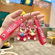 Móc khóa gấu dâu có dây QĐ