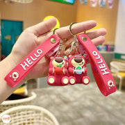 Móc khóa gấu dâu có dây QĐ