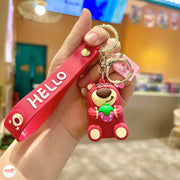 Móc khóa gấu dâu có dây QĐ