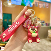 Móc khóa gấu dâu có dây QĐ