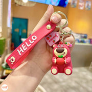 Móc khóa gấu dâu có dây QĐ