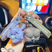 Móc khóa thú cúi ôm mông