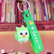 Móc khoá dẻo cú xanh