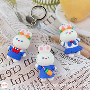 Móc khoá thỏ học sinh