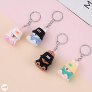 Móc khoá gấu đội nón DQ