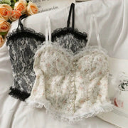 Áo bra ren hoa nút ngọc