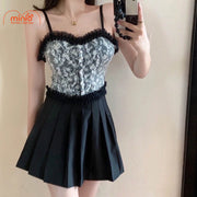 Áo bra ren hoa nút ngọc