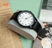 Đồng hồ Qcong mặt tròn dây da