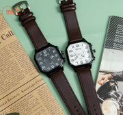 Đồng hồ Qcong mặt vuông dây da