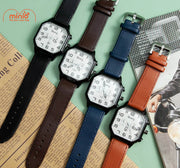 Đồng hồ Qcong mặt vuông dây da