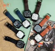 Đồng hồ Qcong mặt vuông dây da