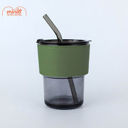 Ly cốc thuỷ tinh viền da