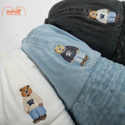 Nón jean cụp thêu gấu pp