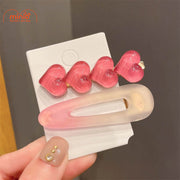 Vỉ 2 kẹp mái trái tim hồng