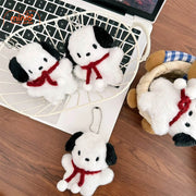 Móc khóa bông gấu trắng tai đen