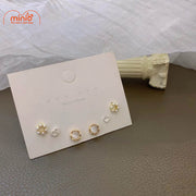 Set bông tai tim tròn ẩn xà cừ