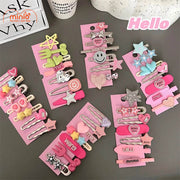 Set 7 kẹp Minmin hồng đính đá