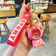 Móc khóa đầu gấu dâu