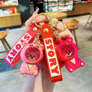 Móc khóa đầu gấu dâu