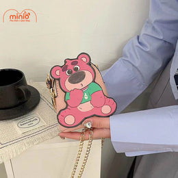 Túi gấu dâu nhỏ đeo chéo