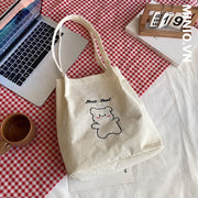 Túi tote nhung tăm hình gấu