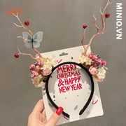 Cài noel sừng dài