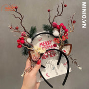 Cài noel sừng dài