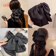 Kẹp tóc nơ đen 3 tầng