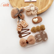 Set kẹp mái len trà sữa