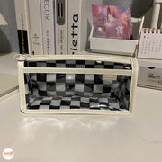 Túi đựng bút mỹ phẩm 2 ngăn caro