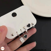 Set bông tai cá tính đen FL