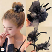 Kẹp 3 răng nhựa đá hoa voan