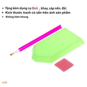 Tranh đính đá khung 18x18cm