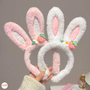 Cài tóc tai thỏ dâu hoa