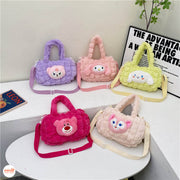 Túi đeo lông thú ô vuông