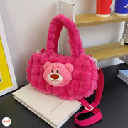 Túi đeo lông thú ô vuông