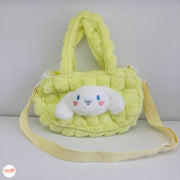 Túi đeo lông thú ô vuông