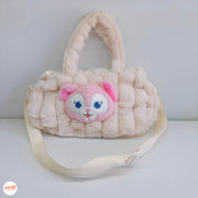 Túi đeo lông thú ô vuông