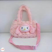 Túi đeo lông thú ô vuông