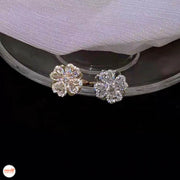 Nhẫn hoa 4 cánh xoay full đá