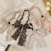 Băng đô vải lụa thắt bím đính ngọc trai