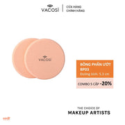 Bịch 2 bông phấn ướt tròn nhỏ Vacosi BP03