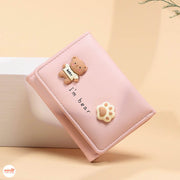 Ví gấp 3 charm gấu chân mèo